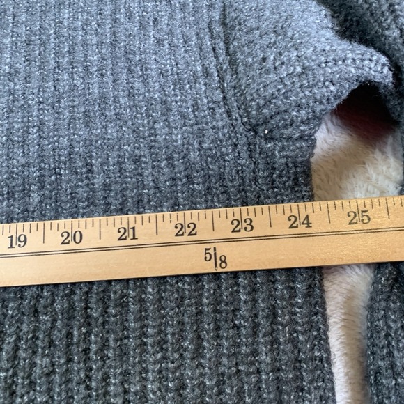 Vince Camuto Half Zip Pullover Cable Knit Sweater XL Gray Casual Oversized - Picture 6 of 11